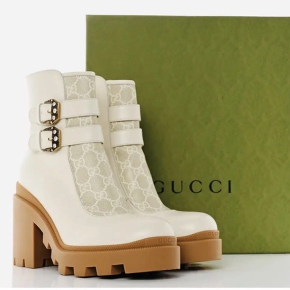 GUCCI KENSINGTON NAPPA SUPREME ANKLE BOOTS  701100 - Picture 1 of 11